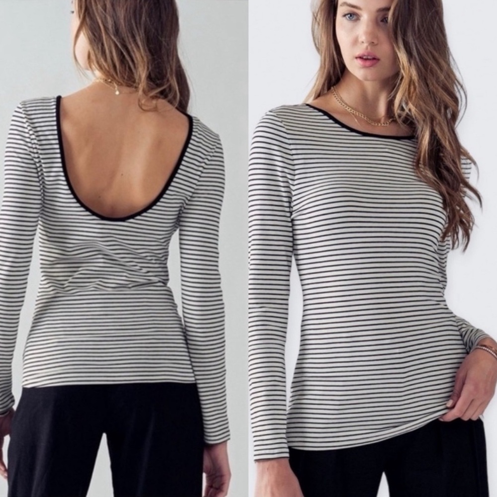 NWT Back Scoop neck long sleeve shirt